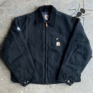 Vintage y2k J001 black carhartt detroit work wear jacket